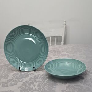 Royal Doulton Gordon Ramsay Maze Blue Set Of 2 Large Serving Plate & Bowl